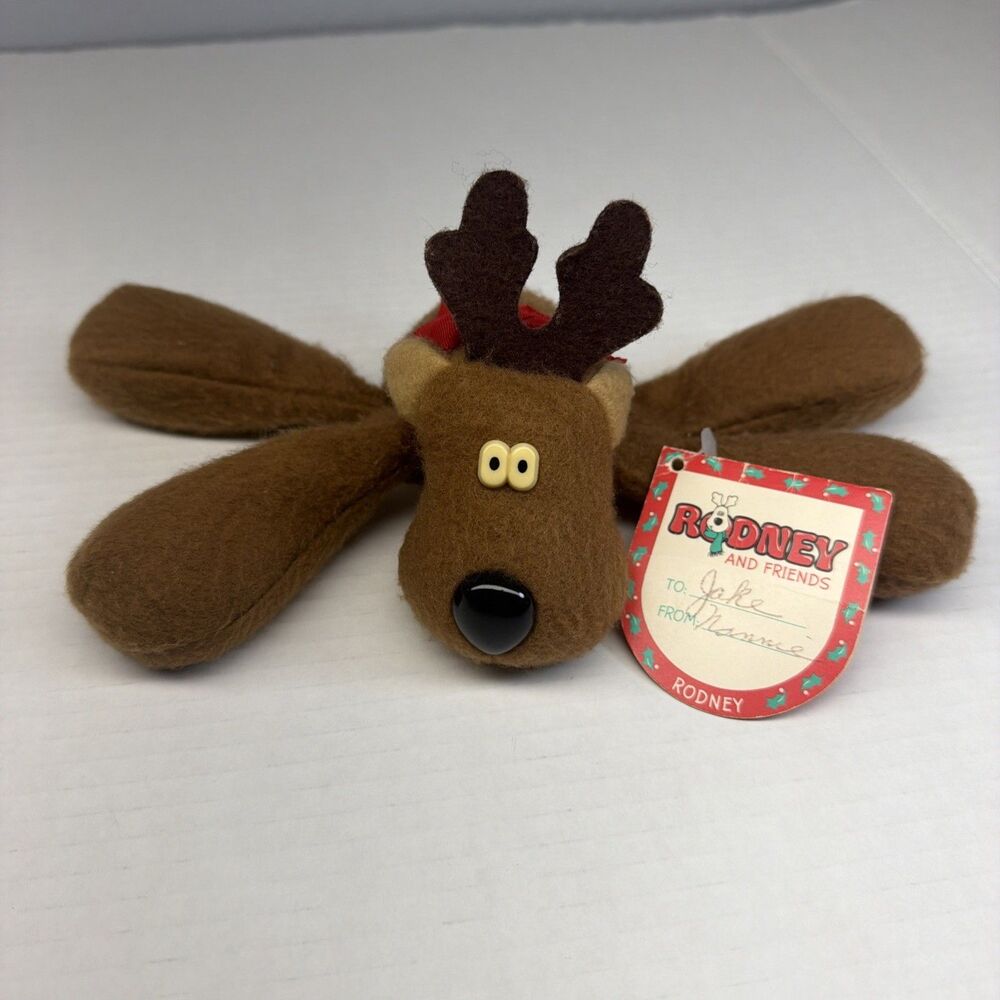 Vintage Rodney the Reindeer Plush 1987 Hallmark Christmas Stuffed Toy